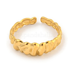 Anello polsino aperto in acciaio inossidabile 304 placcato ionico (ip) per donna&nbsp;RJEW-A043-32G