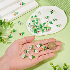 40 pz 8 stili di ciondoli a forma di fiore con pietre preziose miste naturali&nbsp;PALLOY-TA00291