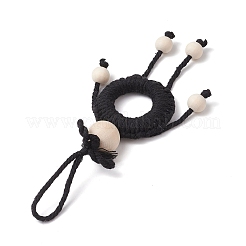 Décorations de pendentifs de marionnettes en cordon de coton macramé faites à la main&nbsp;HJEW-JM02656-02