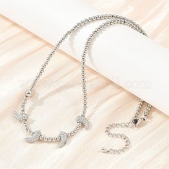 Collares de latón con micro pavé de circonitas cúbicas transparentes&nbsp;KK-CBA4547-15P