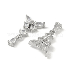 Pendenti in zirconi cubici trasparenti in micro pavè di ottone&nbsp;KK-S367-10B