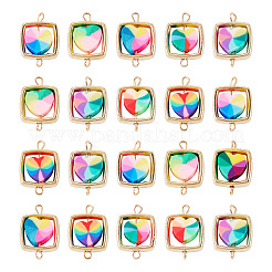 25 Stück Polymer Clay Herz & CCB Quadrat Rahmen Glieder Verbinder Charms&nbsp;CLAY-TADJ0001-05