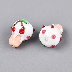 Cuentas irregulares hechas a mano hechas con lampwork&nbsp;LAMP-T022-06F