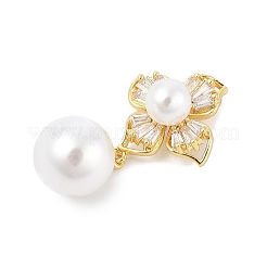 Pendentifs avec zircon cubiques à micro-pavés en laiton&nbsp;KK-P299-12G