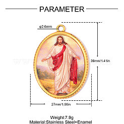 Colgantes de acero inoxidable 304 con motivos religiosos impresos&nbsp;SA-OY003-86G