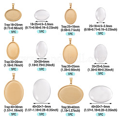6 pz 6 stili 304 impostazioni cabochon pendente in acciaio inossidabile&nbsp;STAS-TA0001-47F