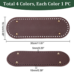 4 stücke 4 farben oval pu leder stricken häkeln taschen nagel boden shaper pad&nbsp;DIY-PH0021-35A
