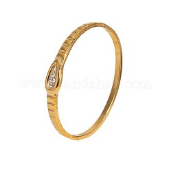 Brazaletes con bisagras de rhinestone de acero inoxidable 304 para mujer&nbsp;FS-WGE0196-02