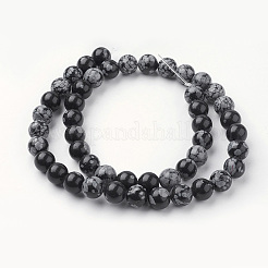 Natur Schneeflocken-Obsidian Perlenstränge&nbsp;G-G735-72-8mm