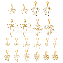 20 Stück 10 Stile Bowknot Legierung Anhänger Verriegelungsstichmarker&nbsp;HJEW-SC00176