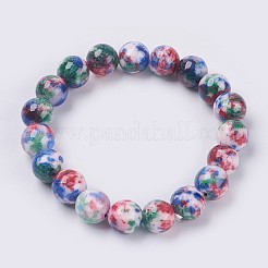 Armband aus natürlichem Jade-Perlen-Stretch&nbsp;BJEW-P214-M-8mm