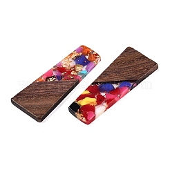 Pendentifs en résine opaque et bois de noyer&nbsp;RESI-T058-04H