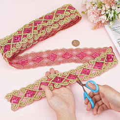 10 Yards Polyesterband mit Pailletten&nbsp;OCOR-WH0082-202A