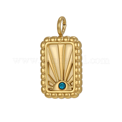Dijes de circonita cúbica pavé de acero inoxidable 304&nbsp;CU-OY001-25G