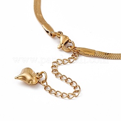 Collana con ciondolo in strass di cristallo con catene a spina di pesce in acciaio inossidabile 304&nbsp;NJEW-P269-04A-G