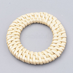Anelli di collegamento intrecciati a mano verniciati a bastoncino / rattan&nbsp;X-WOVE-N007-01E