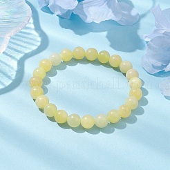 Bracelets extensibles en perles de jade topaze naturelle ronde de 8.5mm pour femmes et hommes&nbsp;BJEW-JB10512