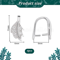 4 paio di ganci pendenti in argento sterling con micro pavé di zirconi cubici&nbsp;FIND-PH0022-34