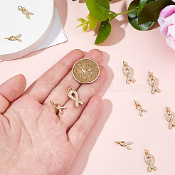 10 pièces 2 styles en laiton micro pavé pendentifs en zircone cubique claire&nbsp;KK-HS0001-93