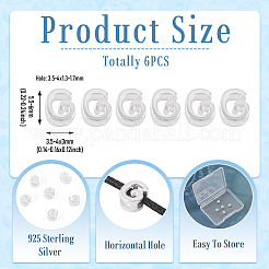 6 pieza de 925 cuentas iniciales huecas de plata esterlina&nbsp;STER-TA0001-53G