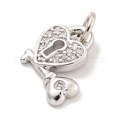 Chapado en rack latón micro pavimentar encantos de circonita cúbica transparente&nbsp;KK-Q814-05P