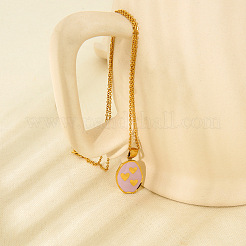 Collares para mujer con colgante ovalado de triple corazón en acero inoxidable 304 esmaltado.&nbsp;WG811DD-01
