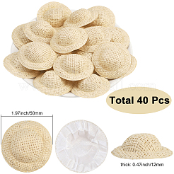 40 mini chapeau de poupée en tissu&nbsp;AJEW-SC0031-34C