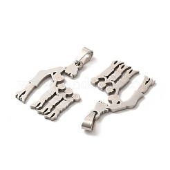 Pendentifs en acier inoxydable 201 anti-ternissement pour la fête des mères/fête des enseignants&nbsp;STAS-K251-019P