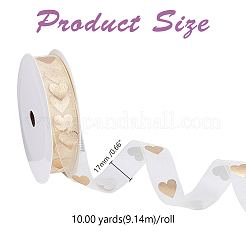 Polyesterband mit Draht und Herzmuster&nbsp;OCOR-WH0110-31A