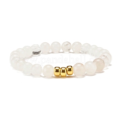 4 stücke 4 stil natürliche quarz kristall & lavagestein & holz runde perlen stretch-armbänder mit herz&nbsp;BJEW-JB07623