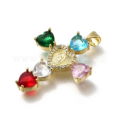 Colgante micropavé cubic zirconia de latón&nbsp;KK-C090-48G