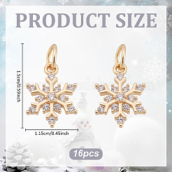 16pcs crémaillère en laiton micro pave breloques en zircone cubique&nbsp;KK-ME0003-57