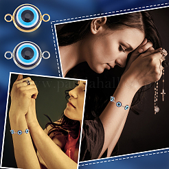 60 Stück 2 Farben Böse Augen Harz Verbinder Charms&nbsp;FIND-UN0001-59