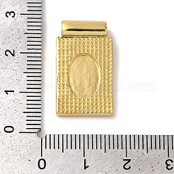 Gestell-Beschichtung Religion Messing Pavé Muschel Rechteck Anhänger&nbsp;KK-K345-14G-03