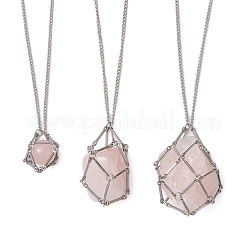 3 pièce 3 tailles 304 chaîne gourmette en acier inoxydable pochette en macramé collier coulissant fabrication&nbsp;NJEW-JN05067