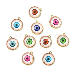 24 Stück Glasanhänger mit Halloween-Motiv in 6 Farben&nbsp;GLAA-CJ0002-93