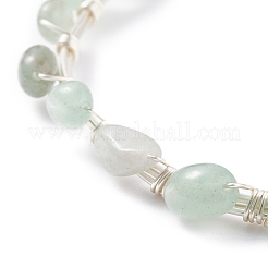 Braccialetto di perline intrecciate con avventurina verde naturale&nbsp;BJEW-JB07998-03
