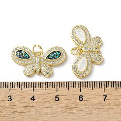 Pendenti in zirconi cubici trasparenti in micro pavè di ottone&nbsp;KK-C045-44G