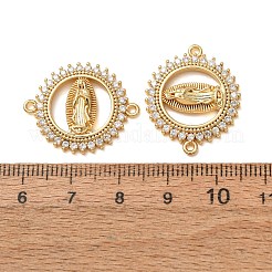 Ciondoli connettore in ottone con micro pavé di zirconi chiari&nbsp;CU-CBA4579-18G