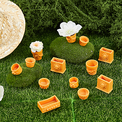 14 Stück 7 Stile Harz Blumentopf Miniatur Ornamente&nbsp;AJEW-FH0007-26