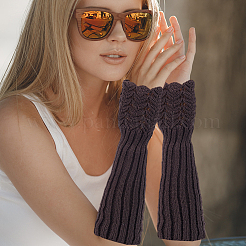 3 Paar 3 Farben Acrylfasern lange gestrickte fingerlose Handschuhe&nbsp;AJEW-GA0008-18