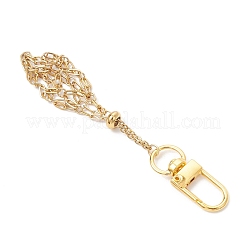 Bolsa de macramé de acero inoxidable 304 con soporte para piedras vacías&nbsp;HJEW-JM04378-01