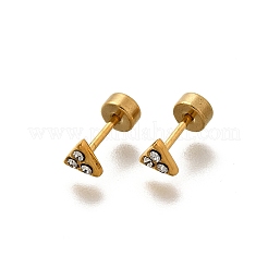 Ionenplattierung (IP) 304 Edelstahl Dreieck Ohrstecker&nbsp;EJEW-A118-11G-01