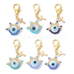 Decoraciones colgantes de murano mal de ojo hechas a mano&nbsp;HJEW-MZ00374