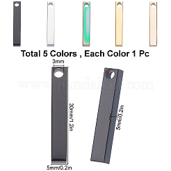 5 Stück 5 Farben PVD-Vakuumbeschichtung 304 Edelstahl Anhänger&nbsp;STAS-SC0002-15
