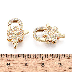 Karabinerverschlüsse aus Messing mit klarem Zirkonia&nbsp;KK-T075-75G
