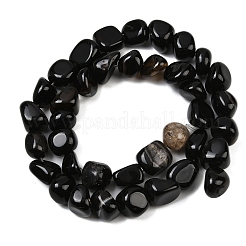 Natürliche schwarze Achat Perlen Stränge&nbsp;G-L630-F01-01H
