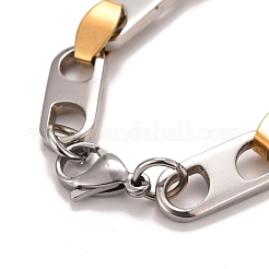 PVD-Vakuumbeschichtung 201 Edelstahl ovale Gliederkettenarmbänder&nbsp;STAS-E160-04GP