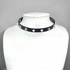 Chocker-Halsketten aus Kunstleder im Punkrock-Stil mit Nieten aus Legierung&nbsp;NJEW-CL0001-31