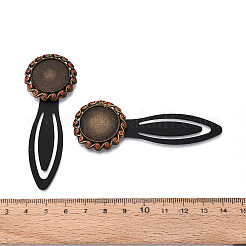 Fassungen für Lesezeichen-Cabochons aus Legierung und Eisen&nbsp;PALLOY-N184-08AB